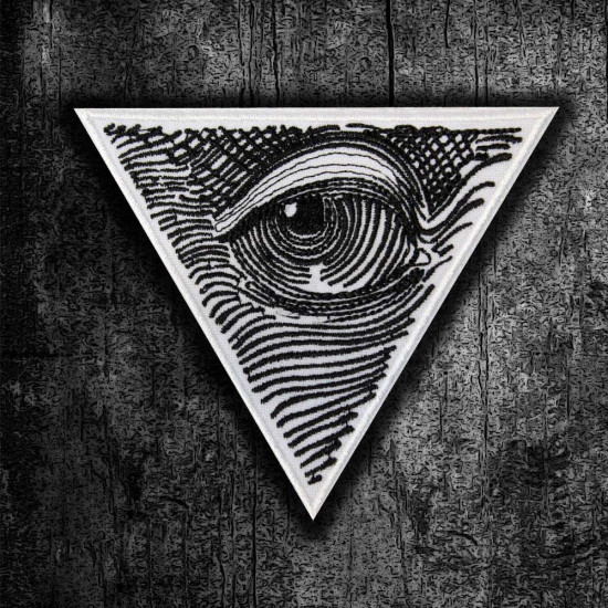 Parche de velcro / termoadhesivo bordado con símbolo masónico del ojo que todo lo ve