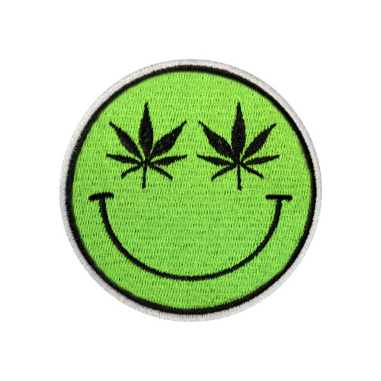 Halloween Smile Occhi di cannabis ricamati in velcro / toppa termoadesiva