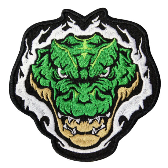 Patch thermocollant / velcro brodé tête de crocodile Airsoft