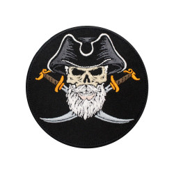 Emblème Pirates des Caraïbes brodé thermocollant / Patch Velcro