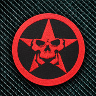 Skull Shield Military Embroidered Iron-on / Velcro Sleeve Patch