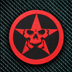 Totenkopf-Schild Militär gestickter Bügel- / Klett-Ärmel-Patch