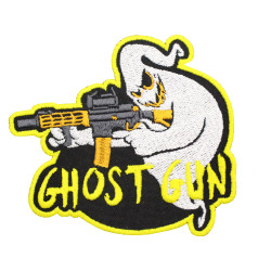 Ghost Gun Logo Ghostbusters besticktes Bügelbild / Ärmelaufnäher mit Klettverschluss