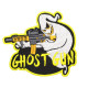 Toppa termoadesiva/velcro ricamata Ghostbusters con logo pistola fantasma
