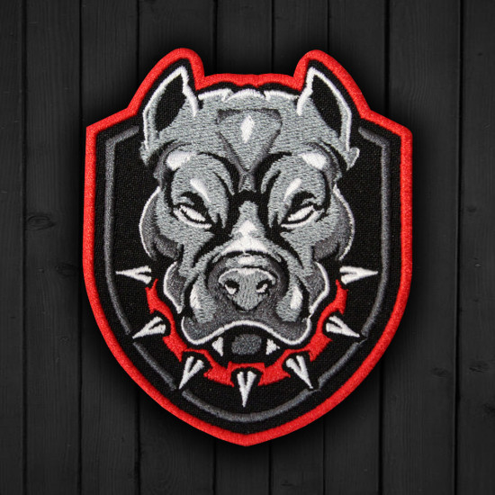 Pitbull Army Forces Logo gesticktes Bügelbild / Klettverschluss