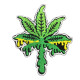 Giftiges Cannabis-Blatt besticktes Bügelbild / Klett-Aufnäher