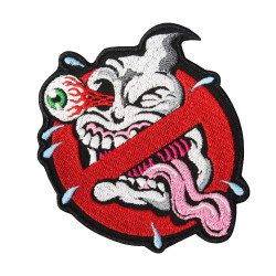 Patch thermocollant / velcro brodé Halloween No Ghost Monster