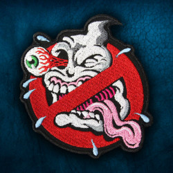 Patch thermocollant / velcro brodé Halloween No Ghost Monster