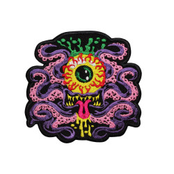 Halloween One Eye Monster Tentacles Embroidered Iron-on / Velcro Patch 