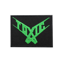 Green Toxic Airsoft Embroidered Iron-on / Velcro Sleeve Patch