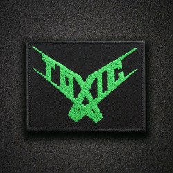 Green Toxic Airsoft Embroidered Iron-on / Velcro Sleeve Patch