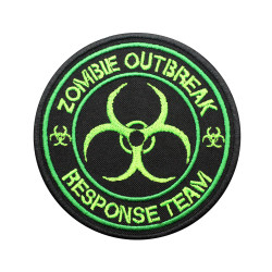 Zombie Outbreak Biohazard besticktes Bügelbild / Ärmelaufnäher mit Klettverschluss