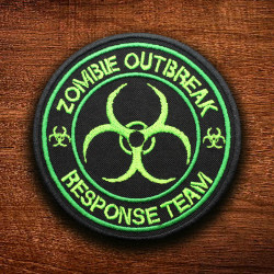 Toppa termoadesiva/velcro ricamata Zombie Outbreak Biohazard