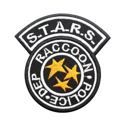 STARS Raccoon Police Department Aufnäher zum Aufbügeln/Klettärmeln bestickt