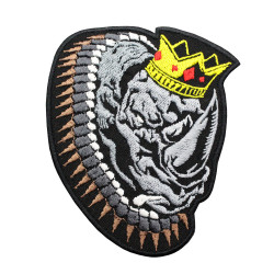 Patch thermocollant / velcro brodé Rhino the King