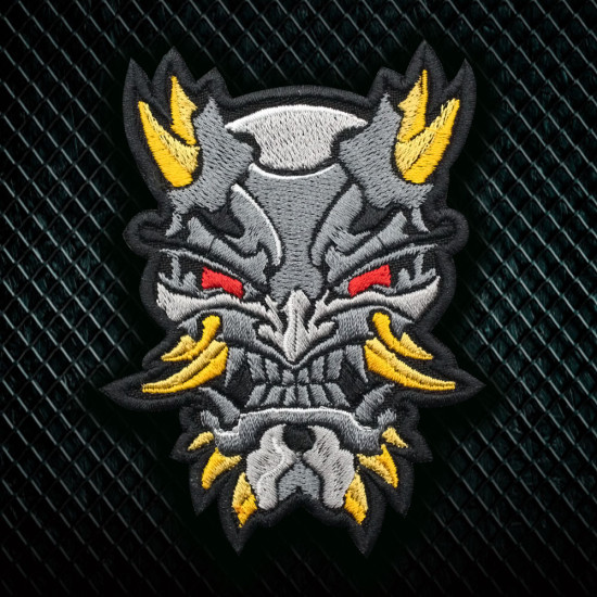 Patch thermocollant / velcro brodé démon japonais Oni