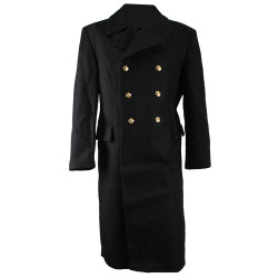 Warm Winter military coat Navy Fleet Soviet army Naval genuine woolen long black Overcoat