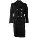 Caldo cappotto militare invernale Navy Fleet Esercito sovietico Cappotto nero lungo in vera lana navale