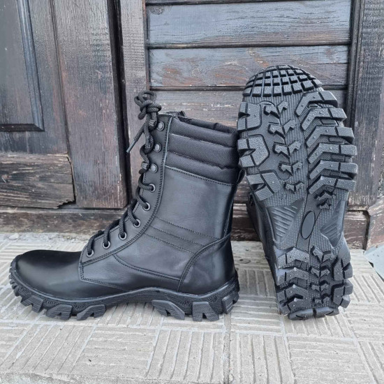Ukrainian army type Tactical boots "Sprint" Black leather military boots Combat footwear