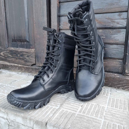 Ukrainian army type Tactical boots "Sprint" Black leather military boots Combat footwear