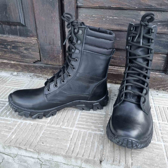 Ukrainische Armee Typ Taktische Stiefel "Sprint" Militärstiefel aus schwarzem Leder Kampfschuhe