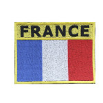 Patch n ° 2 à repasser brodé par drapeau de la France