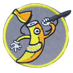 CS:GO Crazy Banana Aufnäher Bestickter Counter Strike Aufnähstickerei Aufbügelbarer Bananenaufkleber Klettverschluss-Airsoft-Geschenkaufnäher