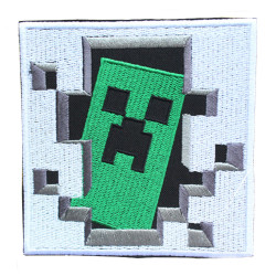Minecraft Creeper embroidery Sew-on gaming patch Hook and loop gift patch for kids