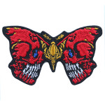 Knochen-Schmetterling bestickter Aufnäher Todesschmetterling Stickerei zum Aufbügeln Airsoft-Geschenk Halloween-Horror bestickter Haken- und Schleifenaufnäher