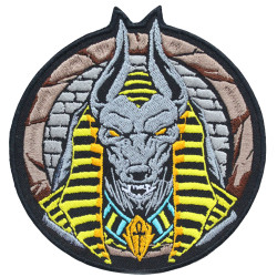 Patch brodé Anubis Patch thermocollant Dieu de la mort à coudre Dieu égyptien Broderie crochet et boucle