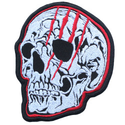 Calavera con un parche de cicatriz Scarface bordado Parche para coser Parche de regalo de esqueleto para planchar Bordado de gancho y bucle