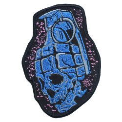 Skull Grenade Iron-on patch embroidered Halloween Sew-on patch Airsoft military gift patch