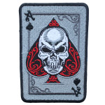 Ace of space embroidered Iron-on patch Hook and loop Airsoft patch Sew-on Skeleton Card patch gift