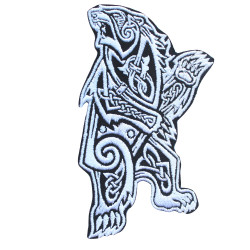 Scandinavian beast embroidered patch Mythological Iron-on patch Hook and loop handmade gift