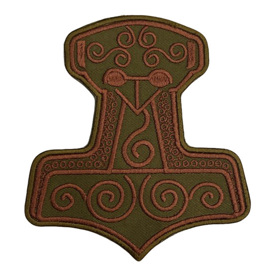 Patch brodé à coudre n ° 2 avec le marteau de Mjolnir Thor