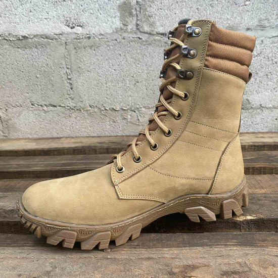 Sprint beige-1 bottes hautes d'hiver bottes tactiques de l'armée ukrainienne chaussures urbaines bottes de combat modernes en nubuck