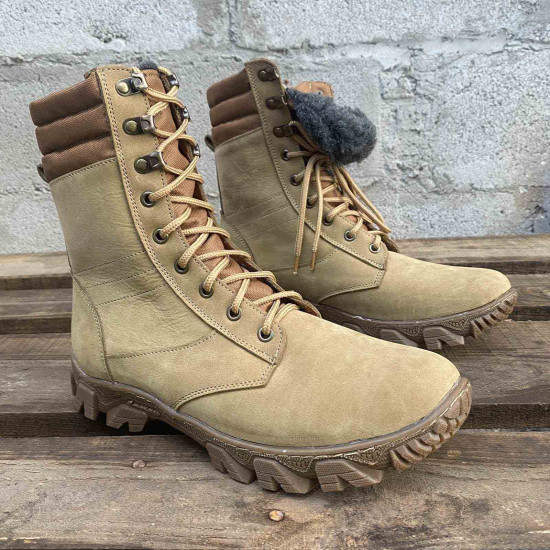 Sprint beige-1 bottes hautes d'hiver bottes tactiques de l'armée ukrainienne chaussures urbaines bottes de combat modernes en nubuck