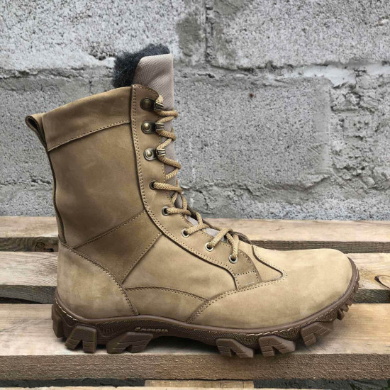 Ukrainian army military boots "Typhoon" beige winter high boots Tactical Urban-type combat footwear