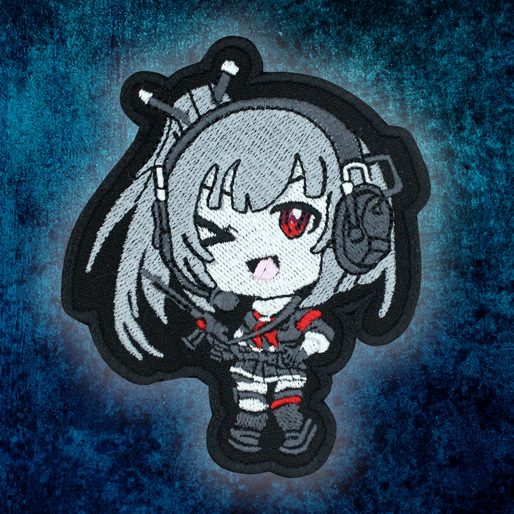 New Anime Girls Frontline UMP9 Actical Patch Embroidered Badge Hook & Loop