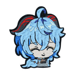 Ganyu embroidered patch Genshin Impact Iron-on embroidery MiHoYo gaming gift Hook and loop Anime Sleeve patch