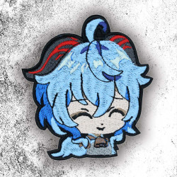 Ganyu embroidered patch Genshin Impact Iron-on embroidery MiHoYo gaming gift Hook and loop Anime Sleeve patch