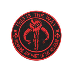 This Way Weapons my Religion Mandalorian Iron on / Velcro Patch