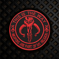 This Way Weapons my Religion Mandalorian Iron on / Velcro Patch