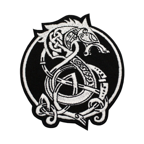 スカンジナビアの獣の刺繍ワッペン神話の怪物鉄のワッペン面ファスナー手作りギフト＃1