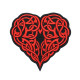 Heart Celtic Ornament Embroidered Iron-on / Velcro Sleeve Patch