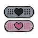 2 Strip Heart Embroidered Iron-on Velcro Patch