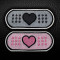 2 Strip Heart Embroidered Iron-on Velcro Patch