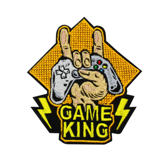 Game King bestickter Patch zum Aufbügeln, Gamepad, Klettverschluss, Geschenk