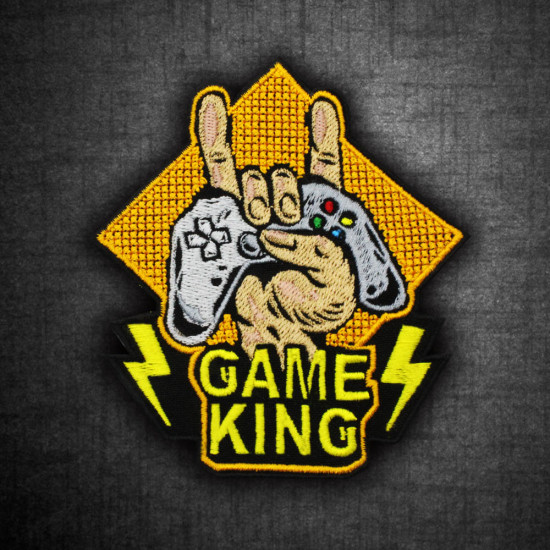 Game King bestickter Patch zum Aufbügeln, Gamepad, Klettverschluss, Geschenk