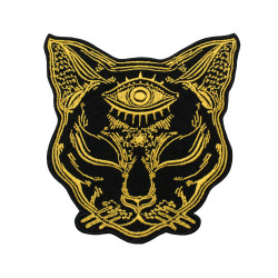 Egyptian Cat Embroidered Iron on Patch Mythology Velcro Gift
